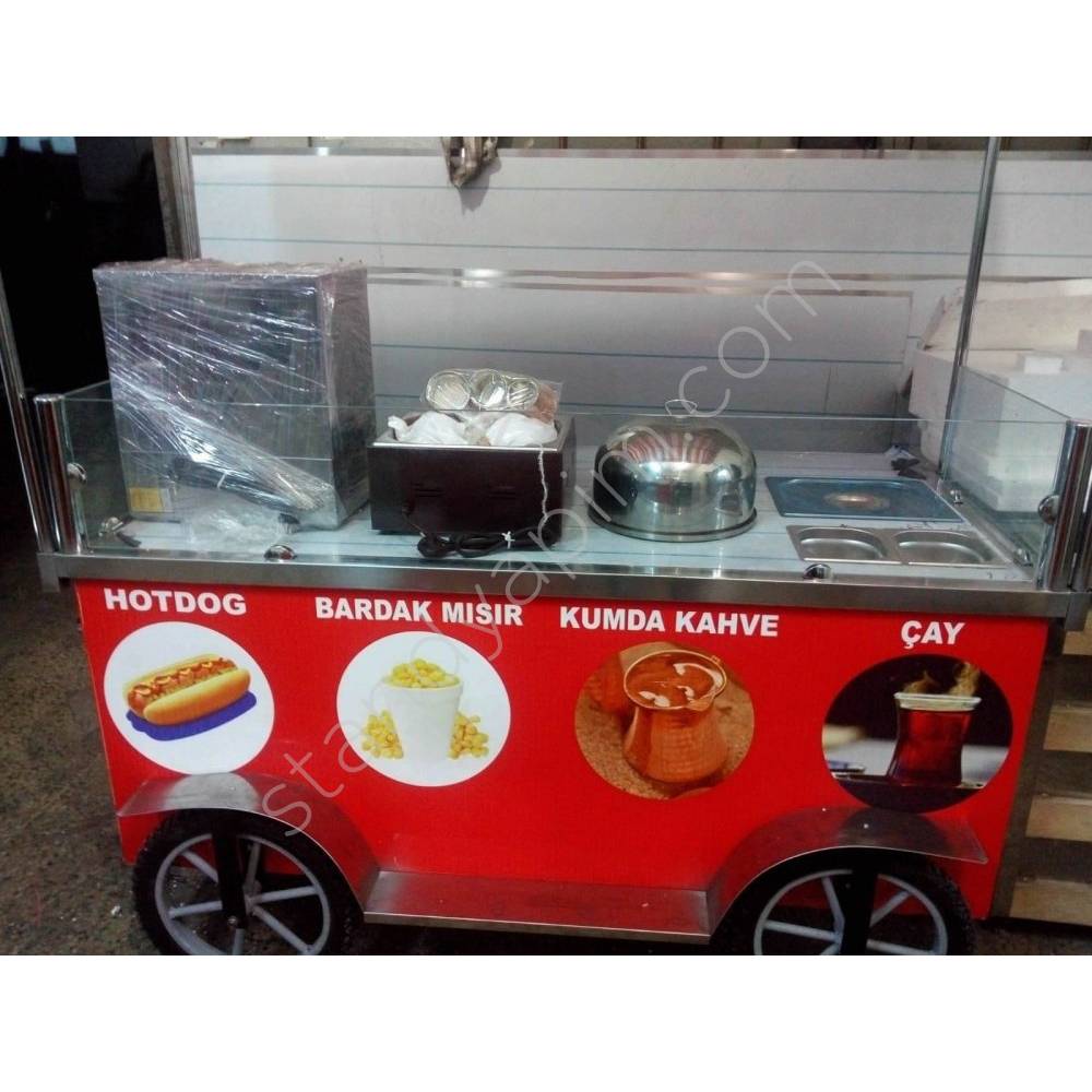 Çay + Hotdog + Kumda Kahve+ Bardakta Mısır Arabası