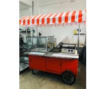 Seyyar tost köfte hamburger Pişirme ve pilav Arabası