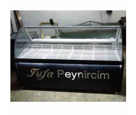 Siyah Aynalı Pleksi Kabartmalı Şarküteri Dolabı